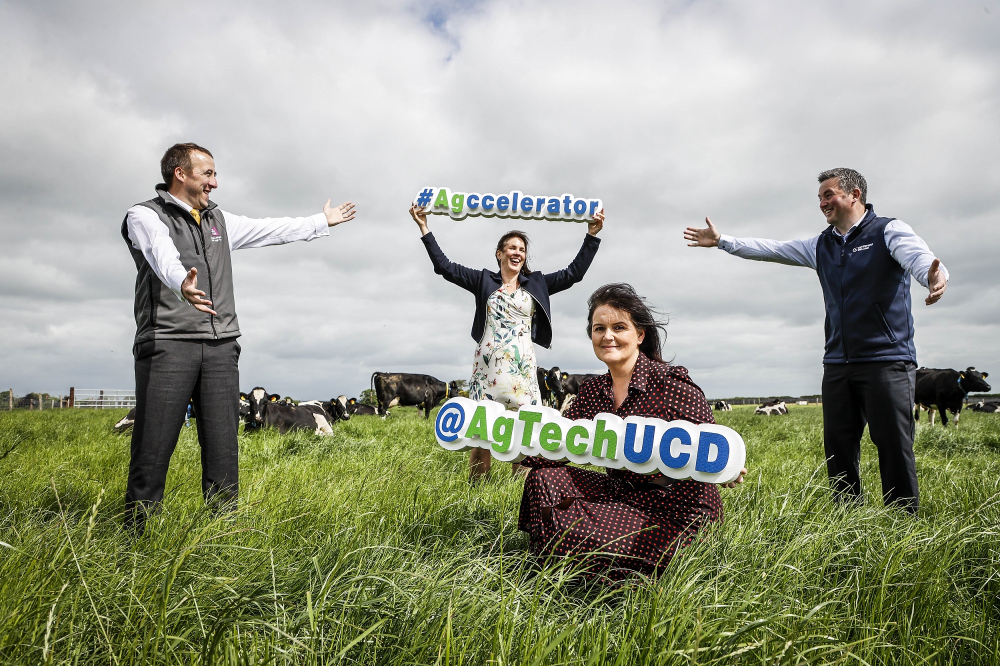 L to R: Shane Whelan - AIB, Nicky Deasy - The Yield Lab, Niamh Collins - AgTechUCD and James Moloney - Enterprise Ireland.
